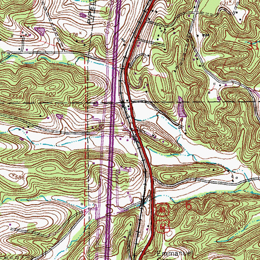 Topographic Map of Engle (historical), MO