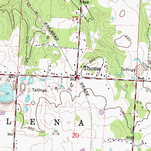 Topographic Map of Thoms, MO