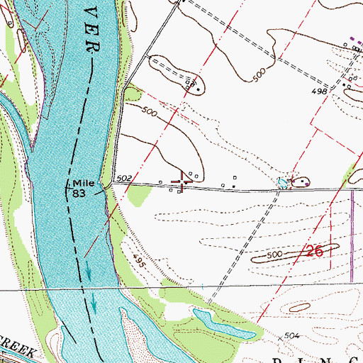 Topographic Map of Kruegerville (historical), MO