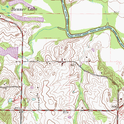 Topographic Map of Platte River, MO