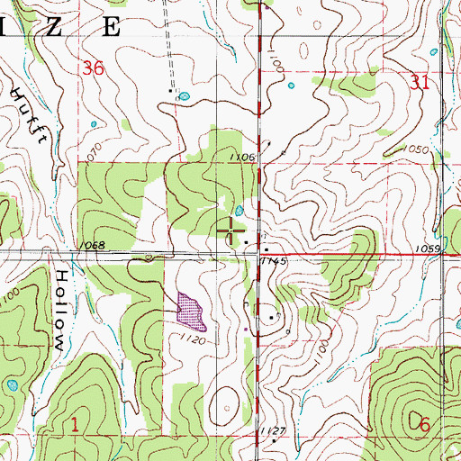 Topographic Map of Dryglaize, MO