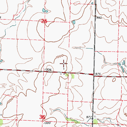 Topographic Map of Duval, MO