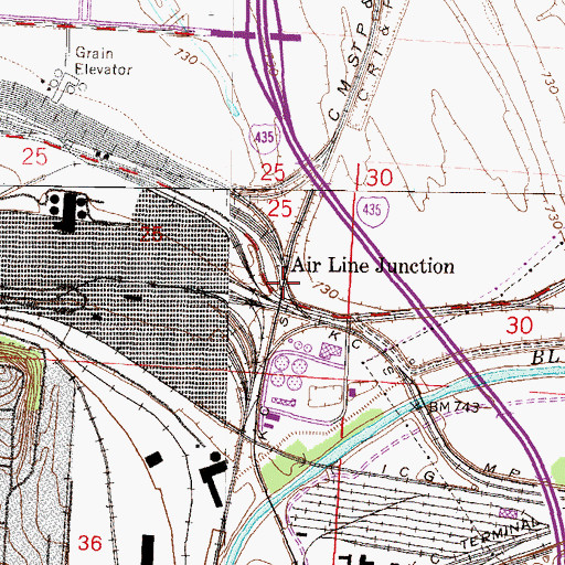 Topographic Map of Air Line Junction, MO