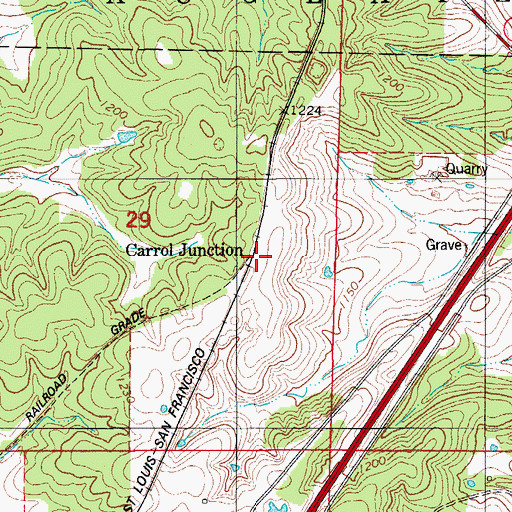 Topographic Map of Carrol Junction, MO