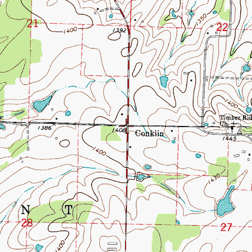 Topographic Map of Conklin, MO