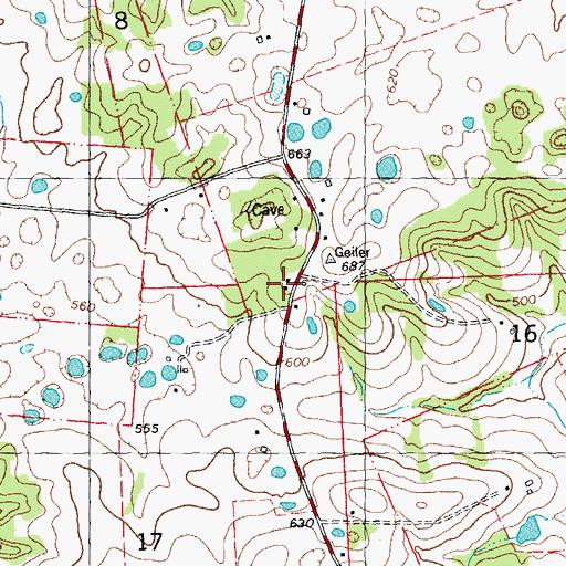 Topographic Map of Kunkle School, MO