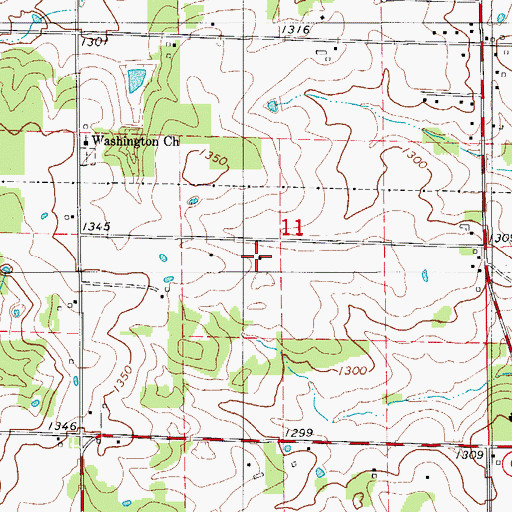 Topographic Map of Washington School, MO