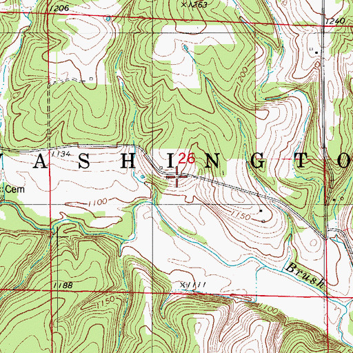 Topographic Map of Upper Odell School, MO