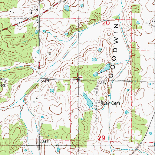 Topographic Map of Ivy School, MO