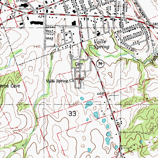Topographic Map of Valle Spring Church, MO