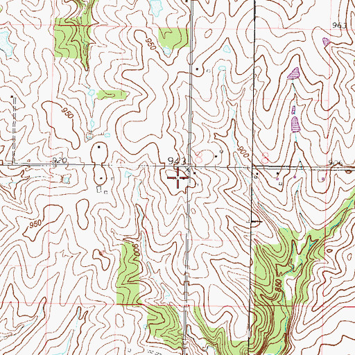 Topographic Map of Horn School, MO