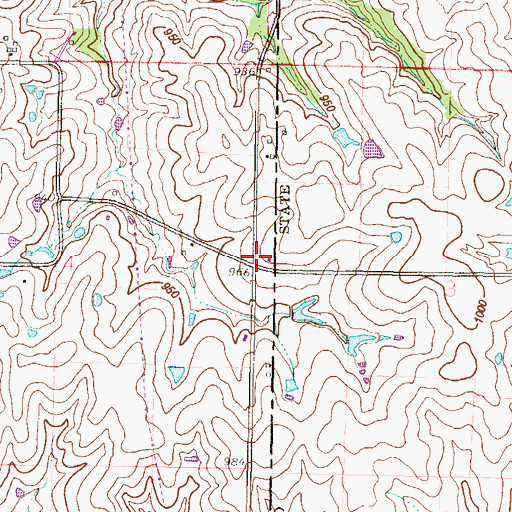 Topographic Map of Fry School (historical), MO