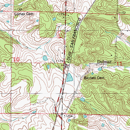 Topographic Map of Cox Crossing School (historical), MO