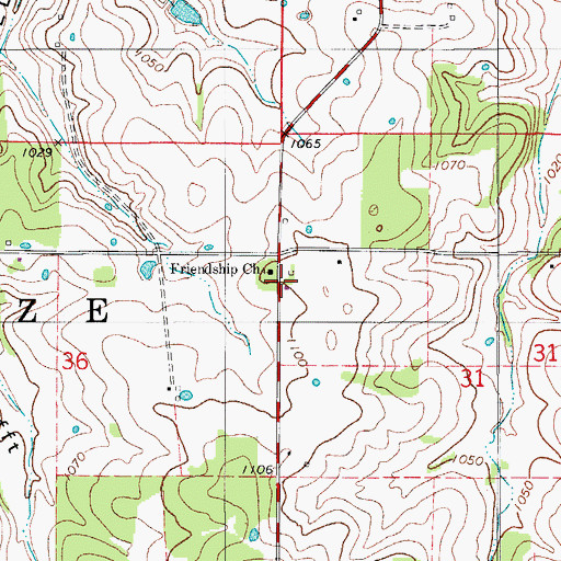 Topographic Map of Friendship School, MO