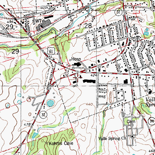 Topographic Map of Pointe Basse Plaza, MO