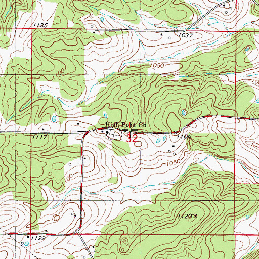 Topographic Map of Demeter (historical), MO