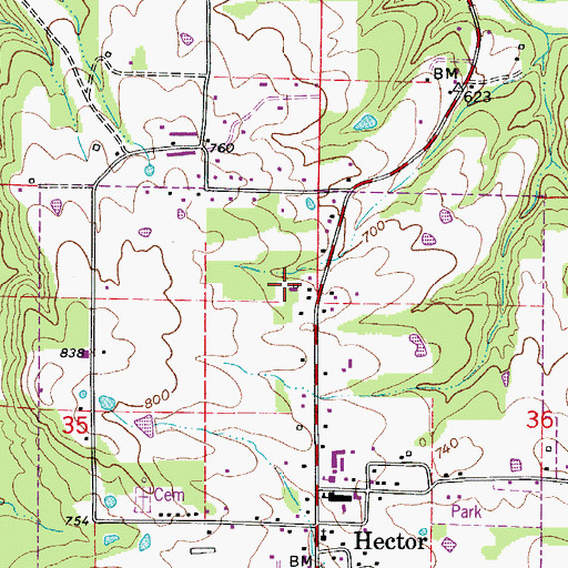 Topographic Map of Bayou Ranger District Office and Work Center, AR