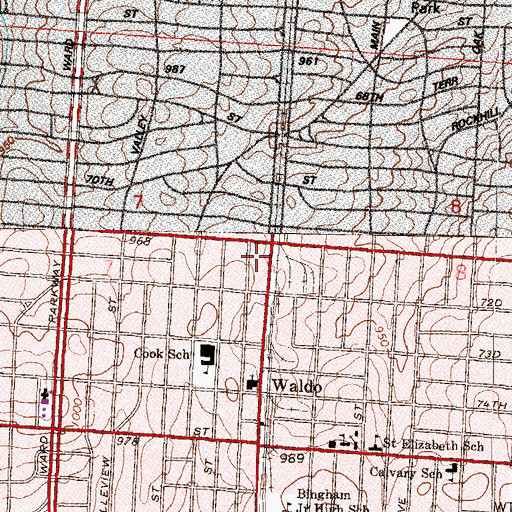 Topographic Map of Romanelli Shopping Center, MO