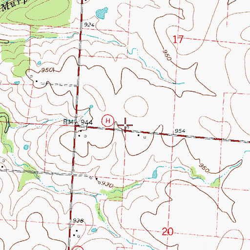 Topographic Map of Prairie Star School (historical), MO