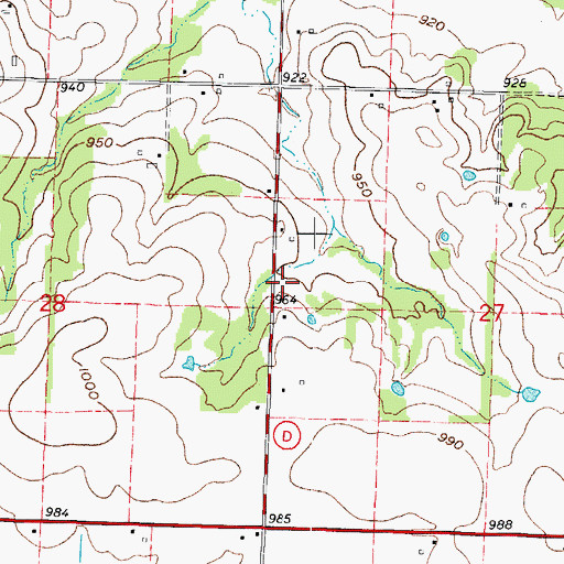 Topographic Map of Mineral School (historical), MO