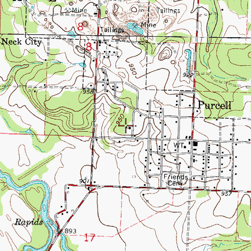 Topographic Map of Purcell School (historical), MO