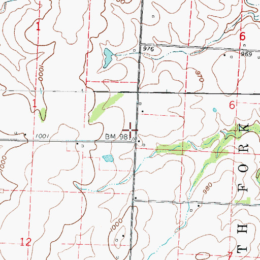 Topographic Map of Diamond School (historical), MO