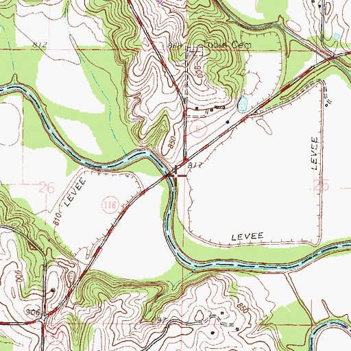 Topographic Map of Matheys Mill (historical), MO