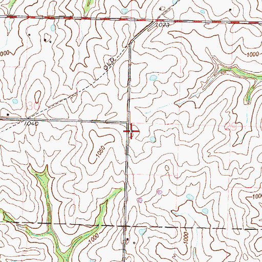 Topographic Map of Hord School, MO