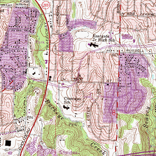 Topographic Map of Moscow School (historical), MO