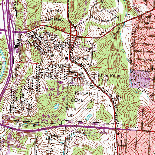 Topographic Map of Jewish Cemetery (historical), MO