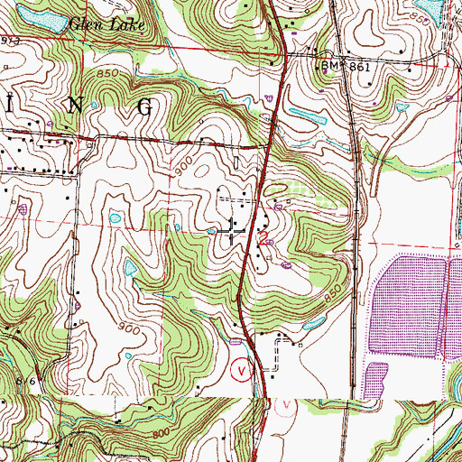 Topographic Map of Central School (historical), MO
