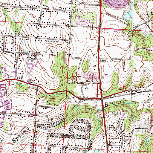 Topographic Map of Pixley Quarry, MO