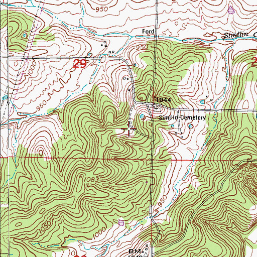 Topographic Map of Similin School (historical), MO