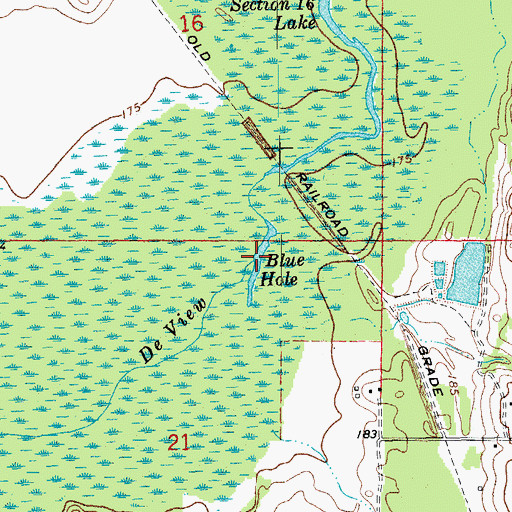 Topographic Map of Blue Hole, AR