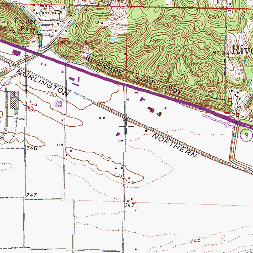 Topographic Map of Lakeside School (historical), MO
