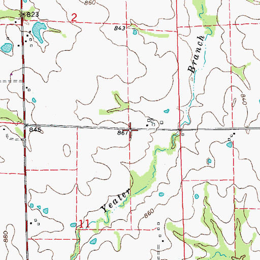 Topographic Map of Shelton School (historical), MO