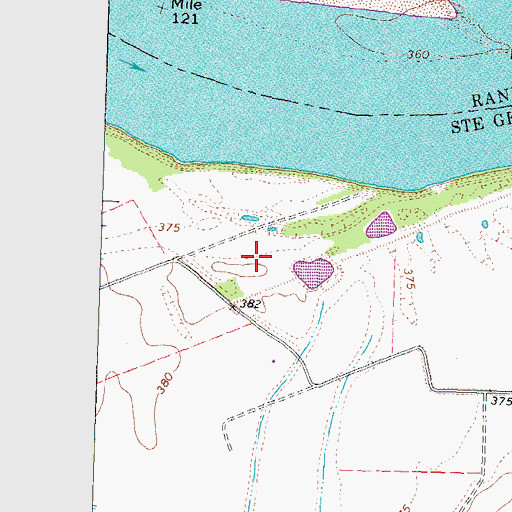 Topographic Map of Old Sainte Genevieve, MO