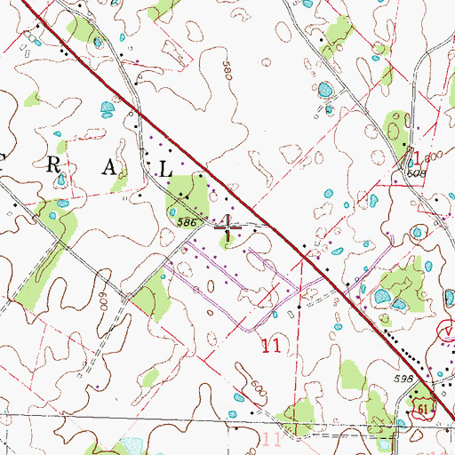 Topographic Map of Moranville School, MO