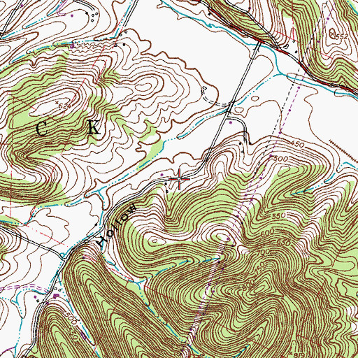 Topographic Map of Moss Hollow School (historical), MO