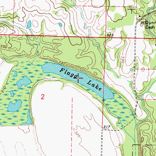 Topographic Map of Flagg Lake, AR