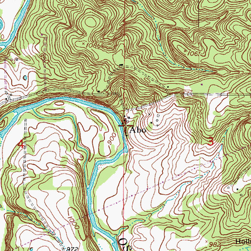 Topographic Map of Abo, MO