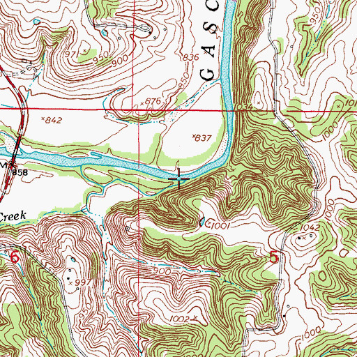 Topographic Map of Barlow Creek, MO