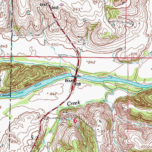 Topographic Map of Bear Creek, MO