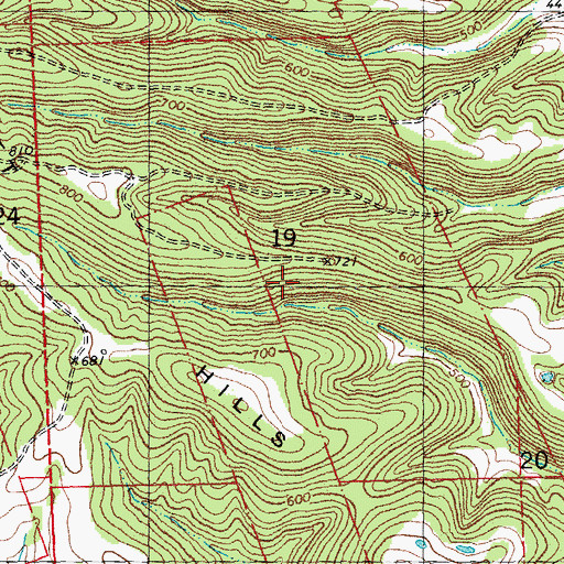Topographic Map of Beckett Hills, MO