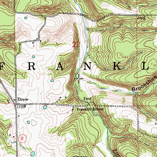 Topographic Map of Brookshire Hollow, MO