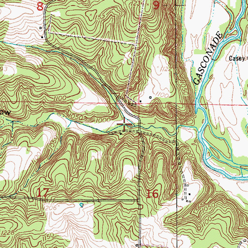 Topographic Map of Burnt Cabin Hollow, MO