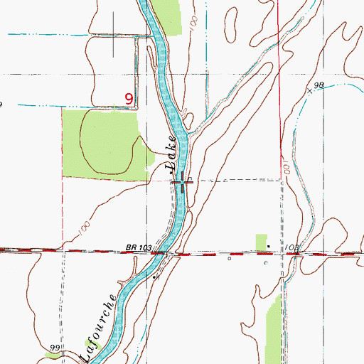 Topographic Map of Lafourche Lake, AR