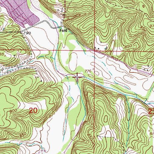 Topographic Map of Conns Creek, MO