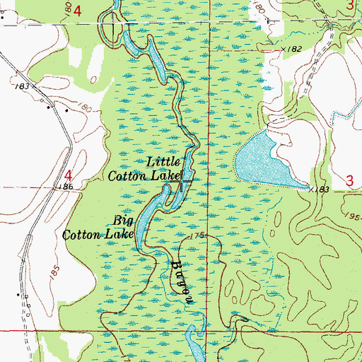 Topographic Map of Little Cotton Lake, AR
