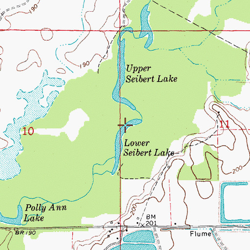 Topographic Map of Lower Seibert Lake, AR
